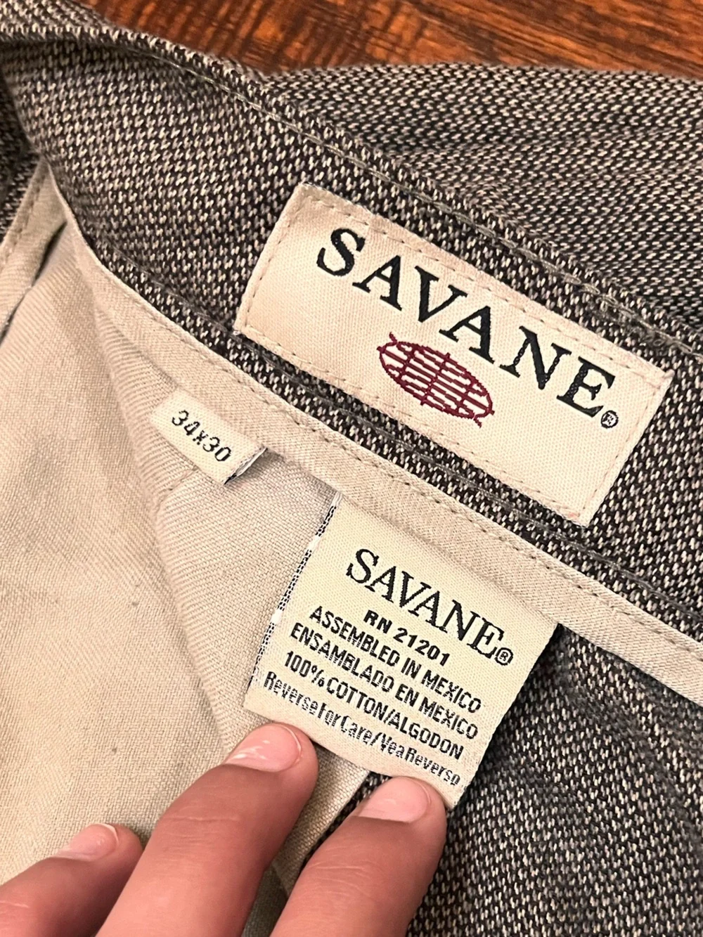 Savane Brown-Gray Pleated Dress Trousers